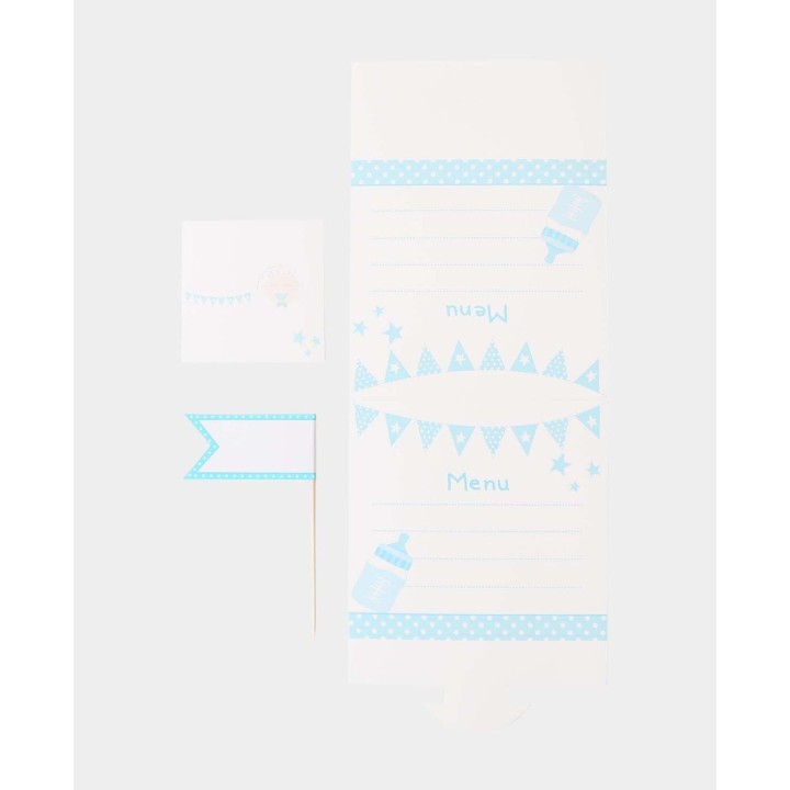 Baby Menu set de cartes 12 pièces Boy bleu