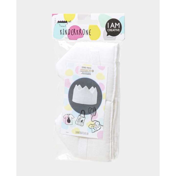 Cotton fabric crown 10 x 45 cm White