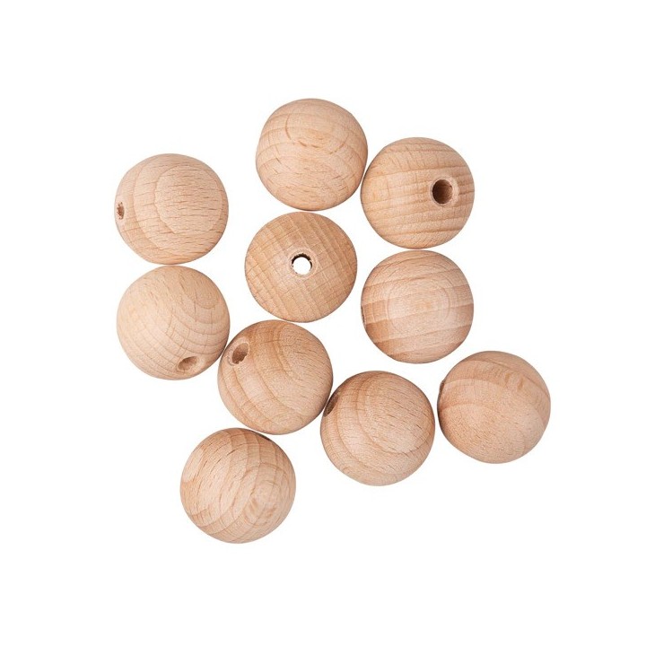 Palline in legno grezzo Rayher forate da 20 mm 10 pezzi.