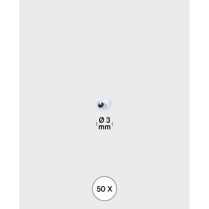 Wiggle eyes mini 3mm 50 pcs.