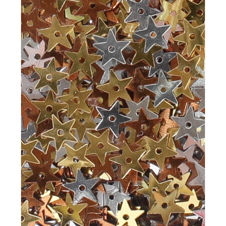 Stelle di paillettes 7 mm oro argento bronzo