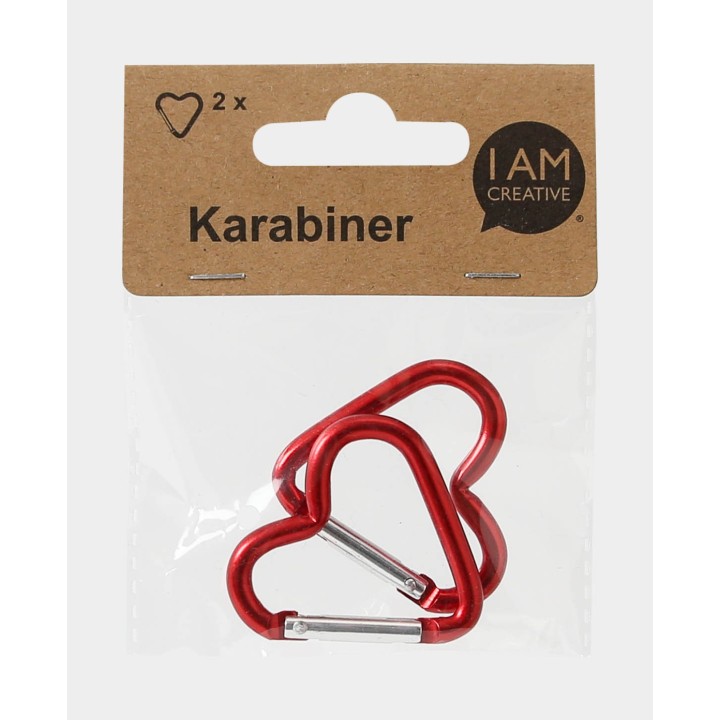 Mousqueton cœur rouge 2 pcs