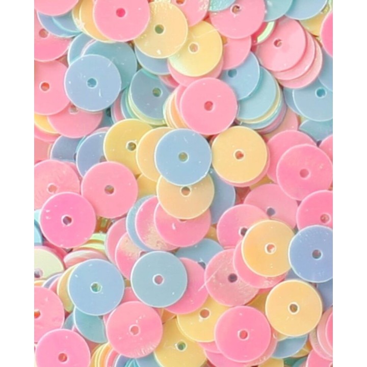 Sequins circles 6mm red blue yellow