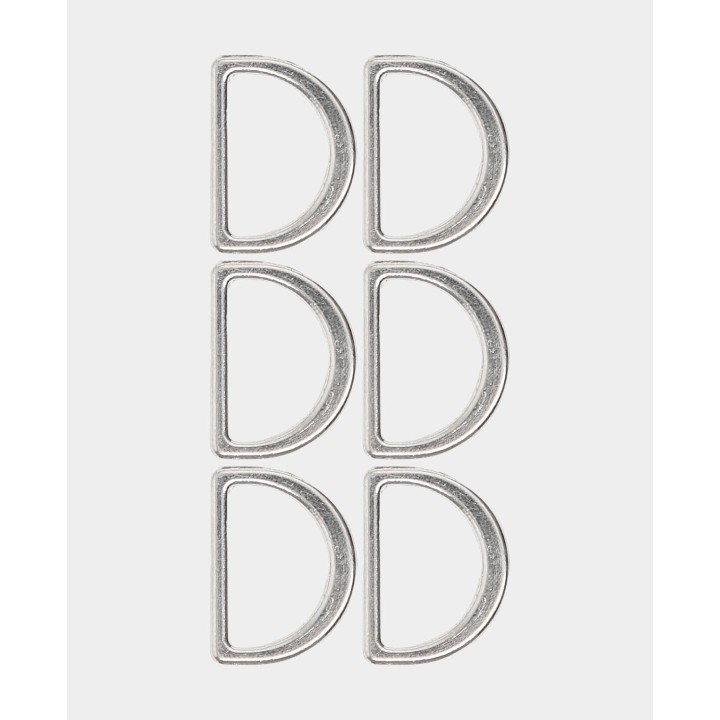 Demi-anneaux fermés en métal 6 pcs argent