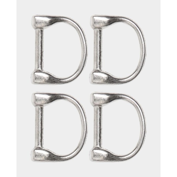 Metal half rings closed 4 pieces silver