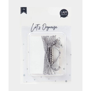 Photo rope ball chain with 8 strong mini magnets silver