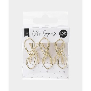 Photo clips with movable joint 6 pcs. Gold