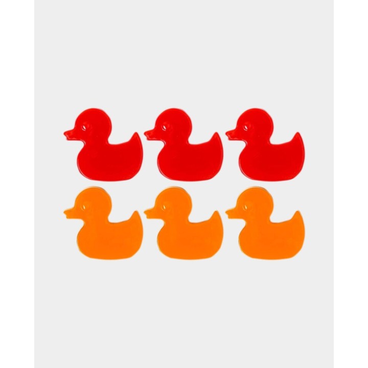 Aimants de décoration en forme de canard 6 pcs. Rouge & orange