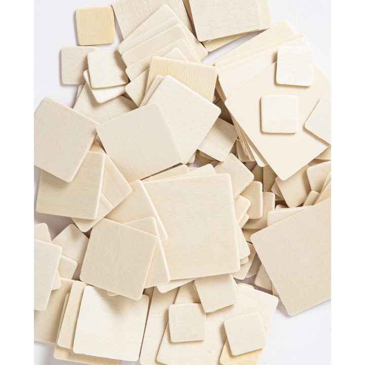 Square wooden discs 120 pcs.