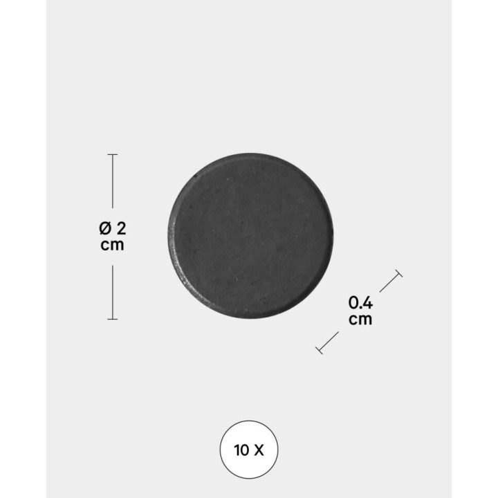 Magnete 20mm 10 Stk. Schwarz