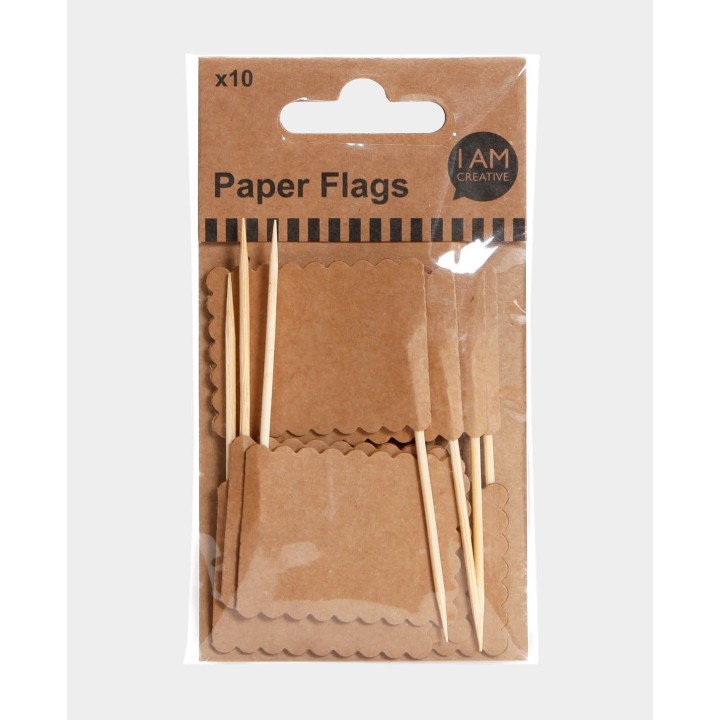 Drapeaux en papier sur cure-dents 10 pièces