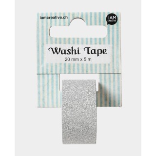Washi tape 5m glitter argento 1 rotolo
