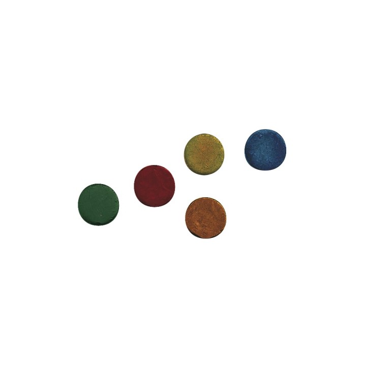 Colour tablets for wax and candle gel mixed