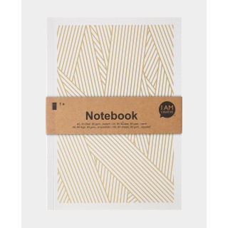 Notebook A5 with chequered sheets 80 sheets gold foil embossing