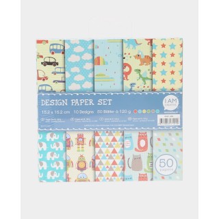 Bloc de papier avec 10 designs différents 50 feuilles