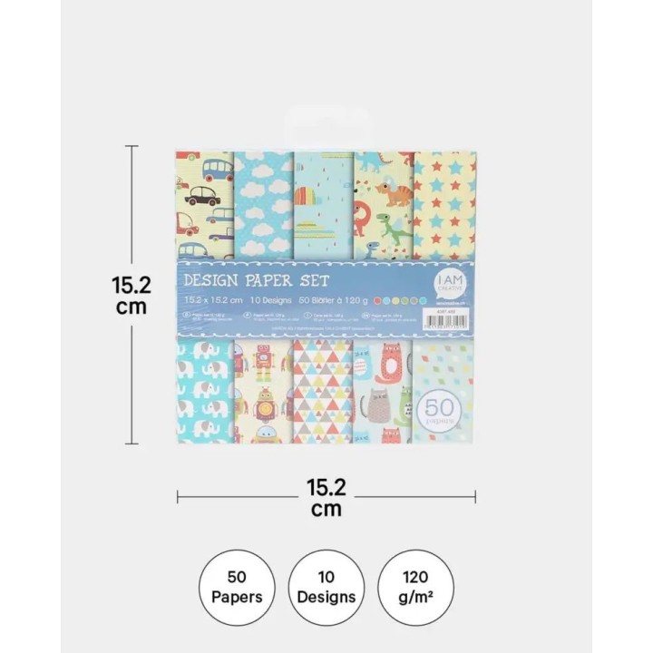 Bloc de papier avec 10 designs différents 50 feuilles