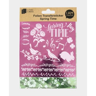 Adesivi trasferibili in foil Primavera II Rosa e Verde