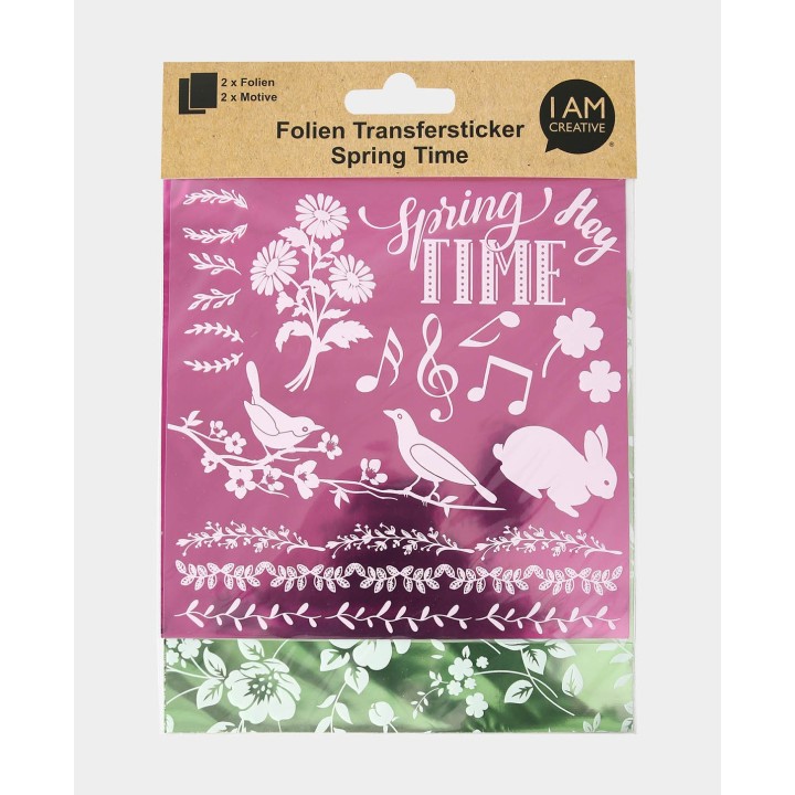 Autocollants de transfert Printemps II rose et vert