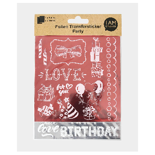 Adesivi foil transfer party rosso e argento