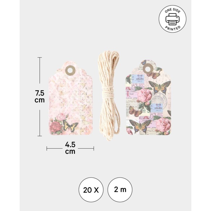 Set d'étiquettes cadeau Romantique 20 pcs. Coloré