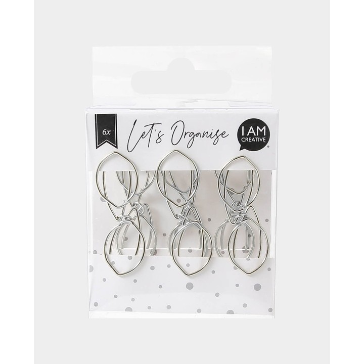 Pinces photo avec articulation mobile 6 pcs argent