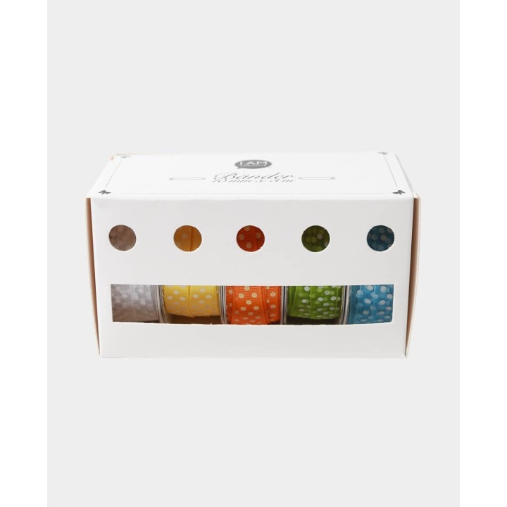 Geschenkbänder 10mm x 3m 5 Motive Bunt