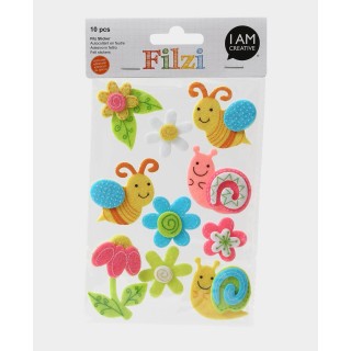 Felt sticker bee self-adhesive 10 pcs.