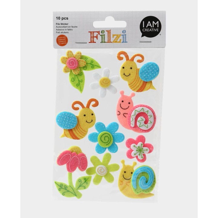 Filzsticker Biene selbstklebend 10 Stk.