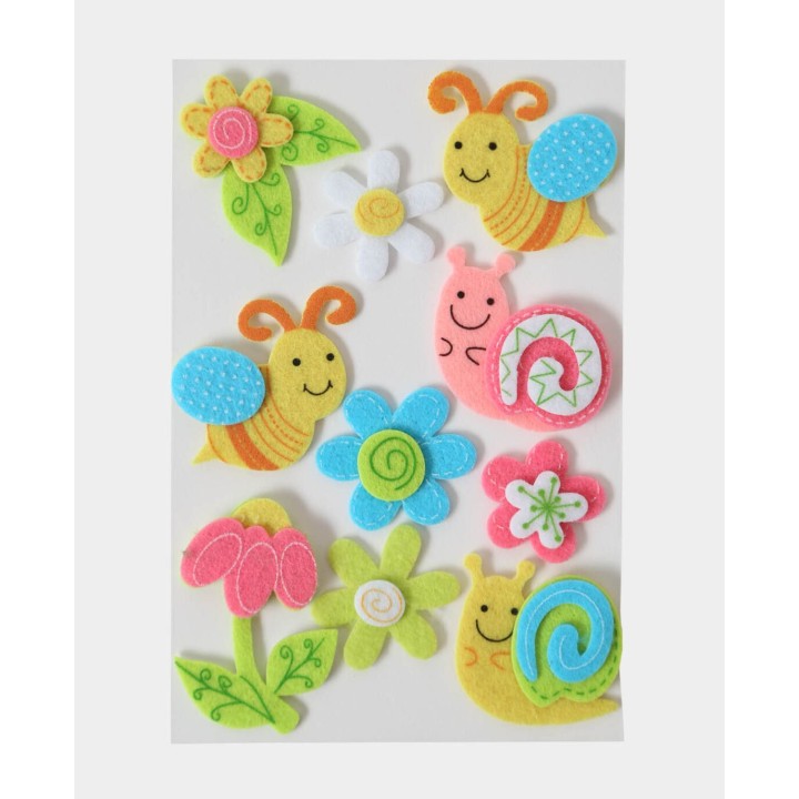 Felt sticker bee self-adhesive 10 pcs.