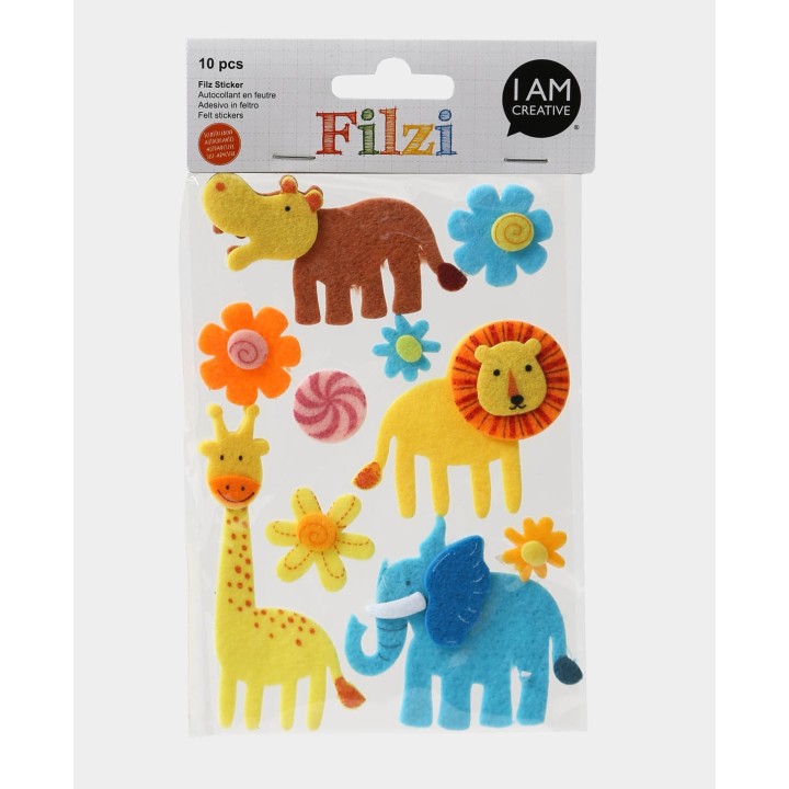 Felt stickers Jungle II self-adhesive 10 pcs.