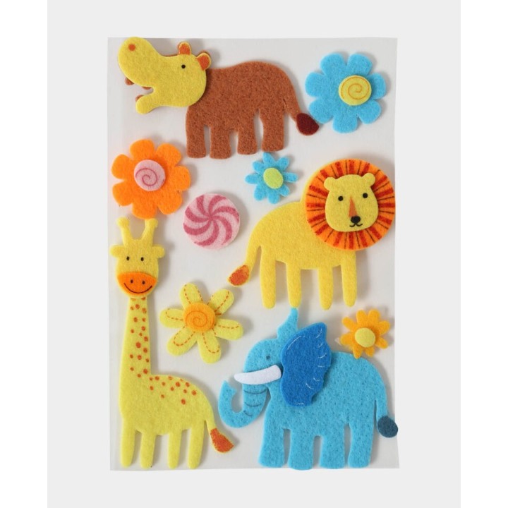 Felt stickers Jungle II self-adhesive 10 pcs.