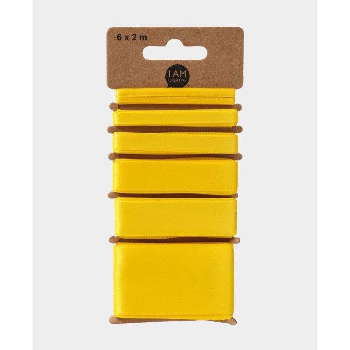 Ruban de satin 6 x 2 m jaune