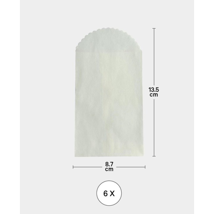 Sacchetto di carta bianco 6 pezzi.