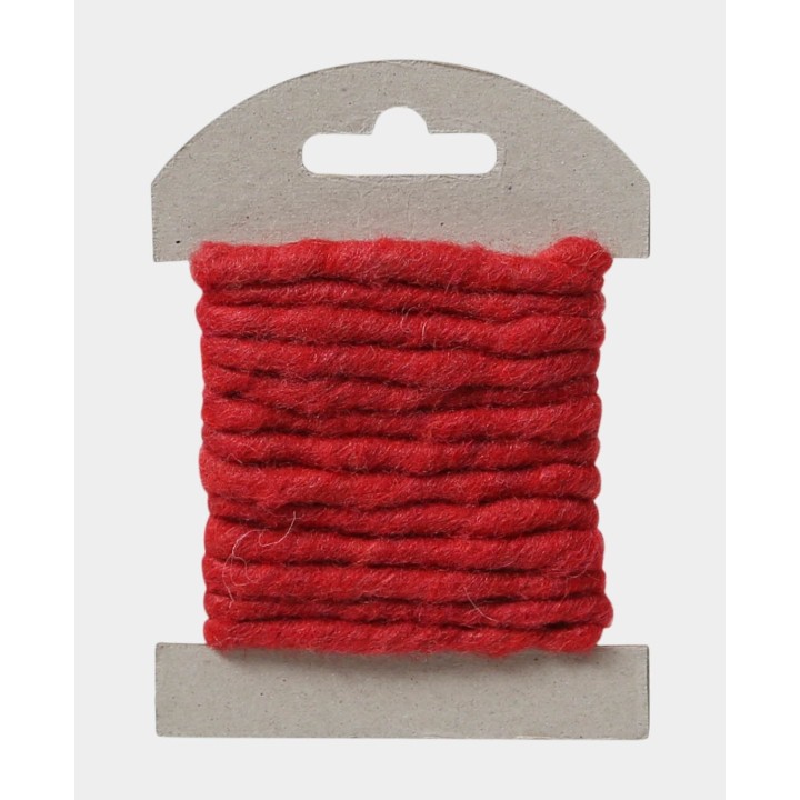 Cordoncino in feltro con aspetto di lana 10 mm x 2 m rosso
