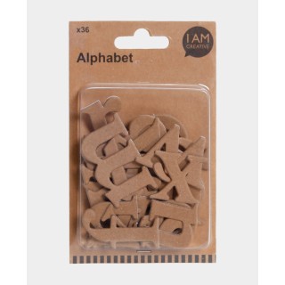 Sticker Alphabet Lettres adhésives 36 pcs. Marron