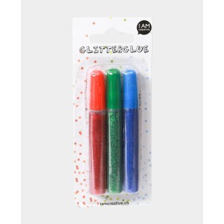 Glitter Glue Set 3 x 10ml Rot Blau Grün