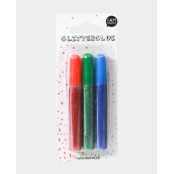 Glitter Glue Set 3 x 10ml Rot Blau Grün