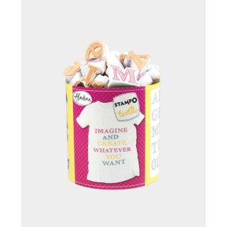 Textile stamp set Alphabet painted