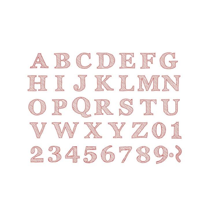 Textile stamp set Alphabet