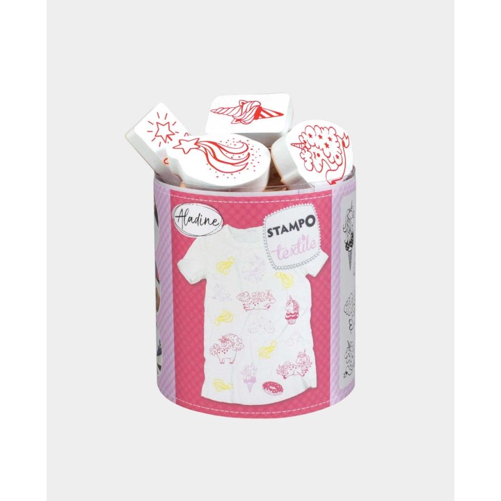 Set de tampons textiles licornes