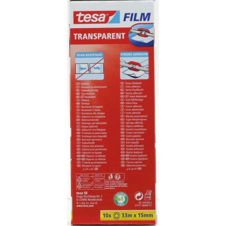Tesa adhesive film 33mx15mm 10 rolls