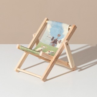 Mini beach chair as a telephone holder Windmill with sheep