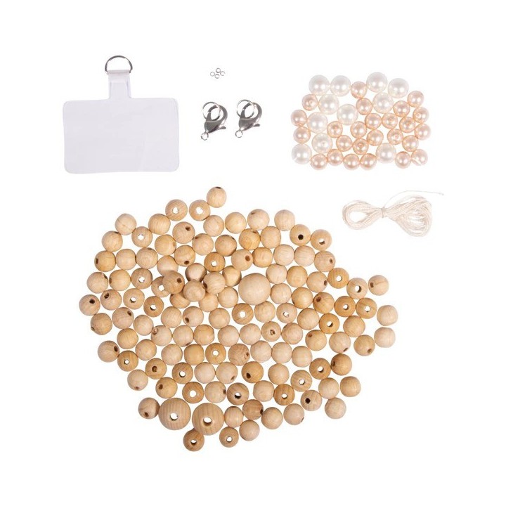 Rayher mobile phone chain wooden beads FSC