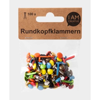 I Am Creative round head clips coloured 100 pcs.