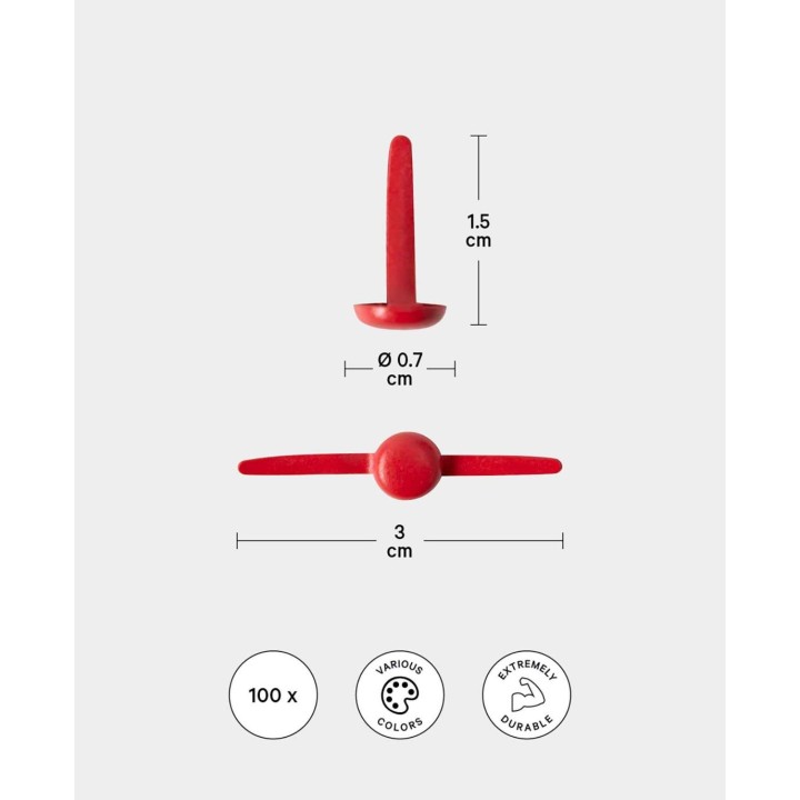 I Am Creative round head clips coloured 100 pcs.