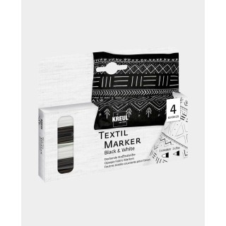 I Am Creative marqueur textile opaque set de 4 pièces noir et blanc