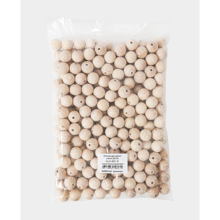 I Am Creative Boules de bois brut percées ø 18 mm 250 pcs.