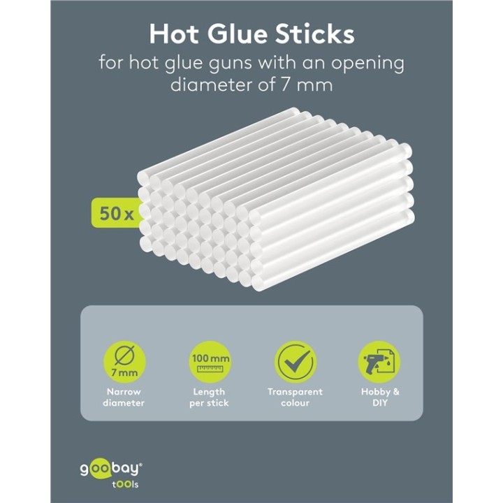 Goobay hot glue sticks 7mm 50 pcs.