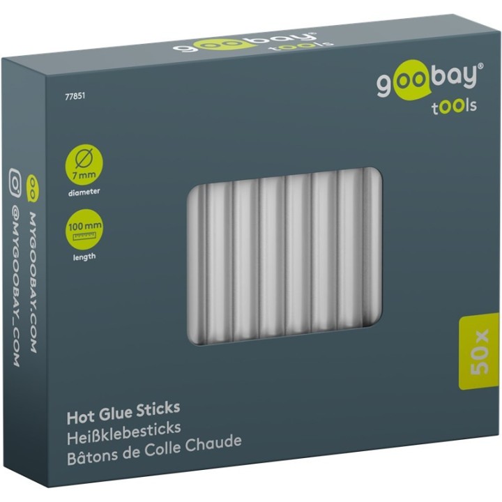 Goobay Bâtons de colle chaude 7mm 50 pcs.