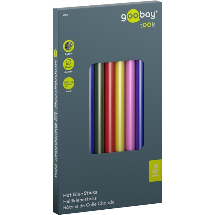 Goobay colla a caldo stick 11mm 5 colori 10 pz.